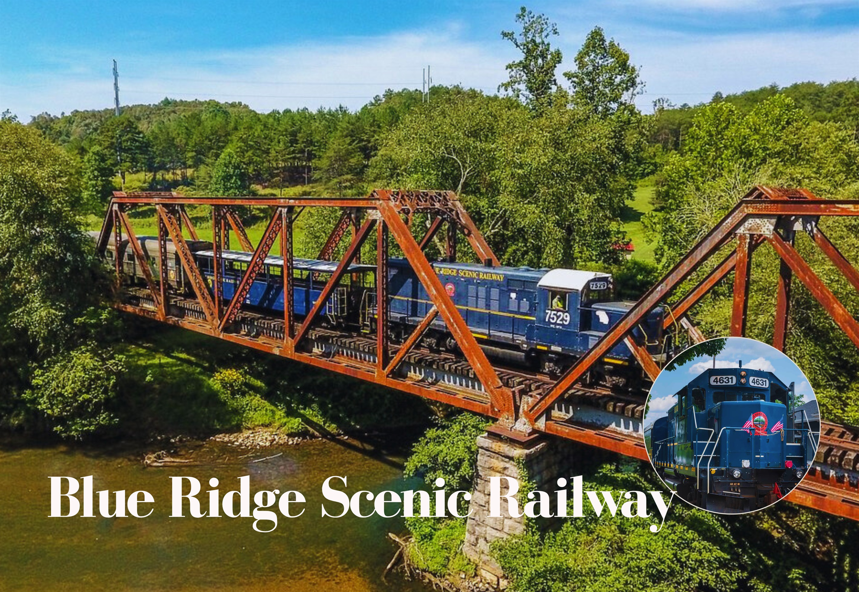 Choo choo... All aboard the famous Blue Ridge Scenic Railway! Downtown, just a 10 minute drive.