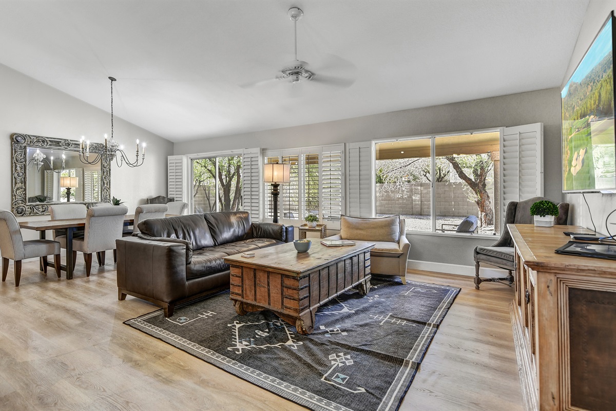 Comfortable Seating with View to Private Fenced Yard