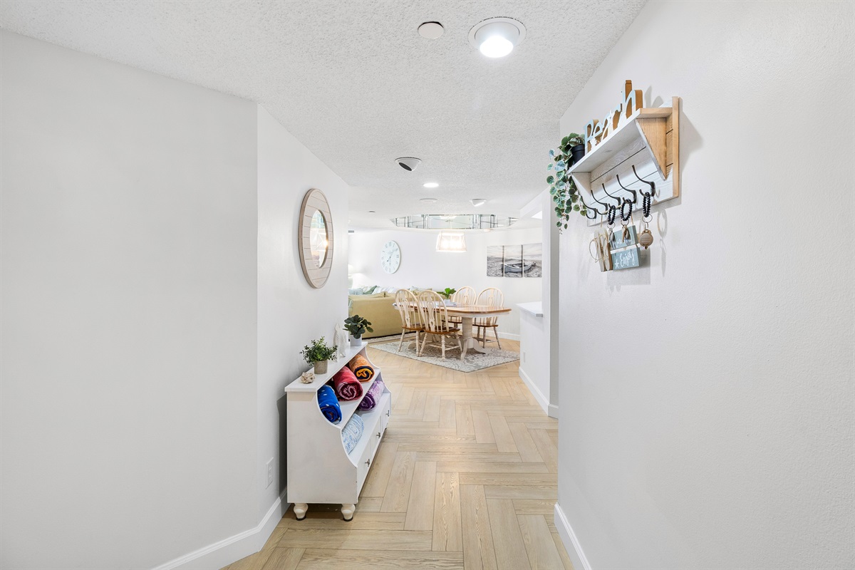 From the foyer to the living room
