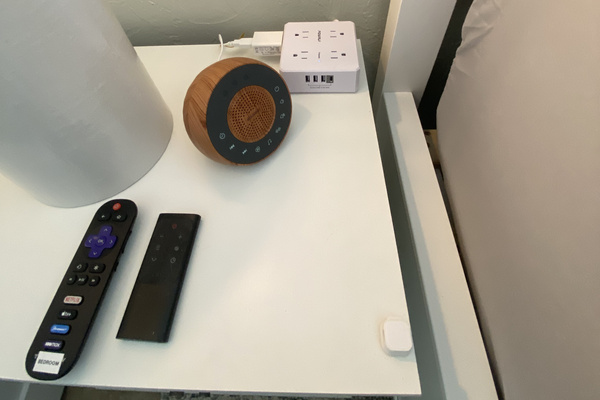 Nice touches including sound machine and plugs