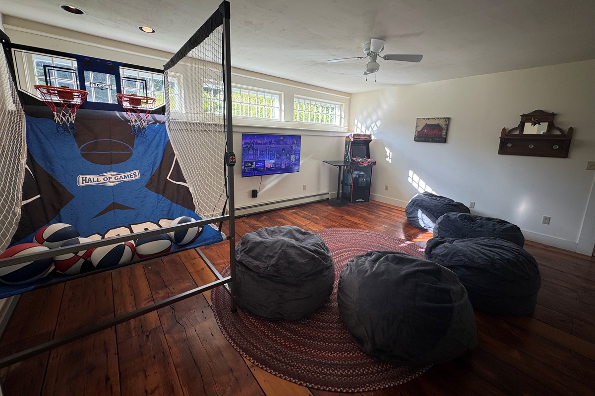 Challenge each other to a game of basketball, arcade classic Mortal Kombat 3 or one of many others - while the rest of the crew catches a flick waiting for their turn to play.