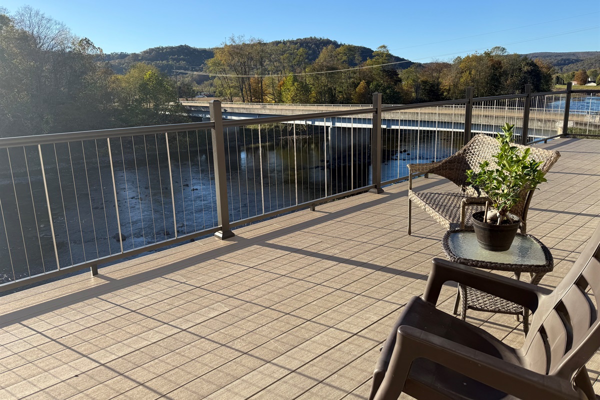 riverside deck looking downstream