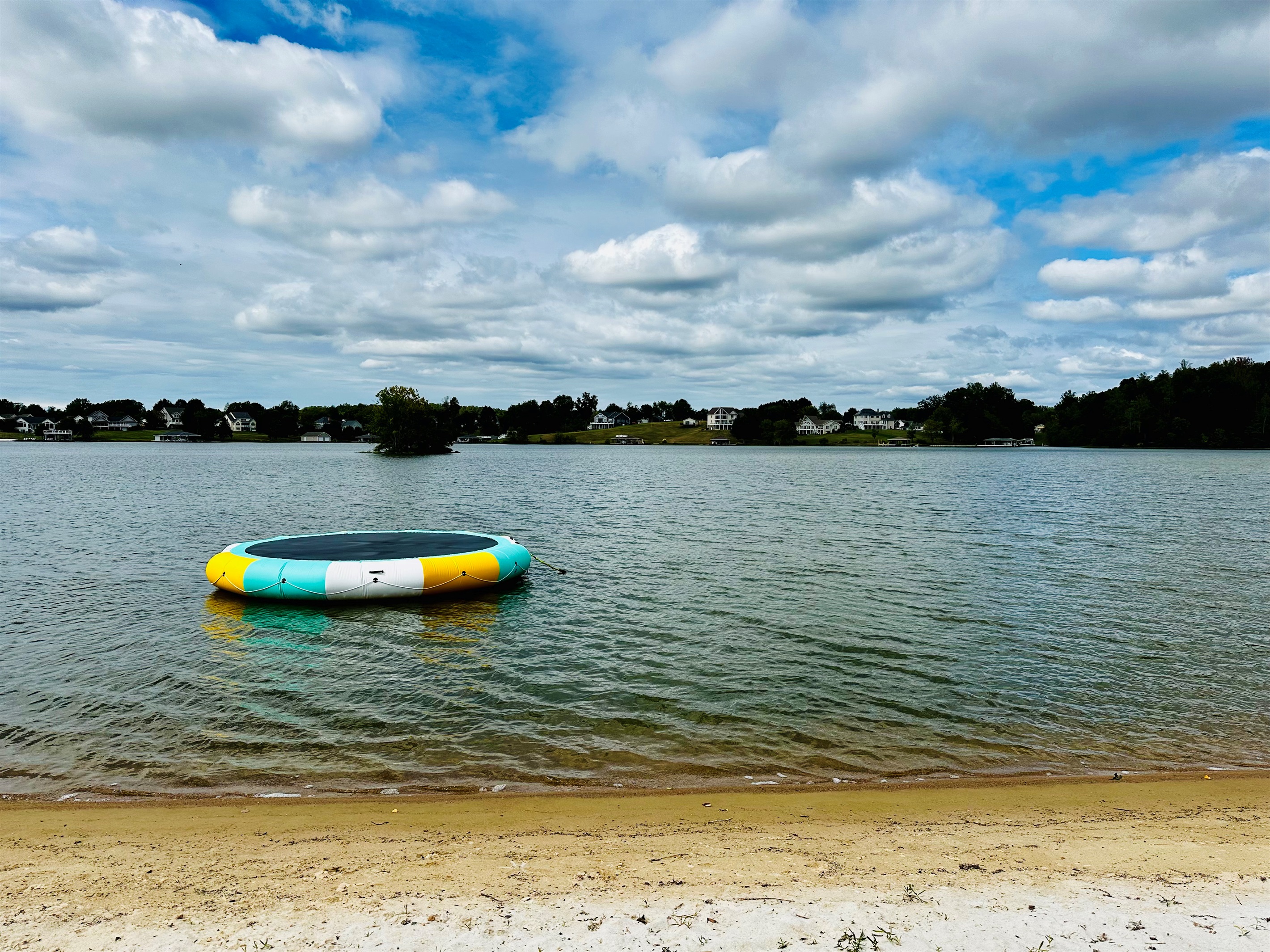 Splash into fun! Guests can enjoy hours of play on the floating water trampoline right off the sandy shoreline.