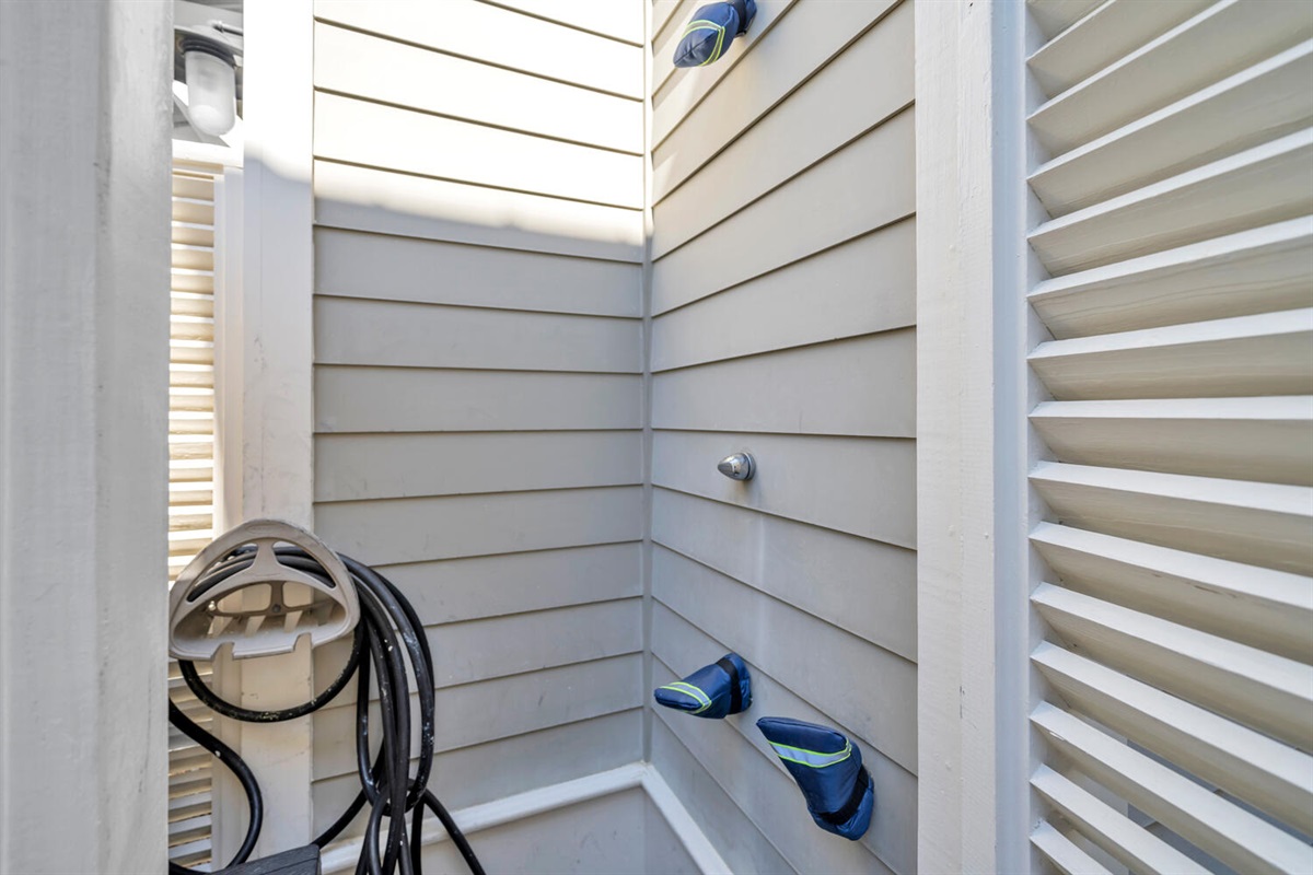 Rinse off the sand after a day at the beach.