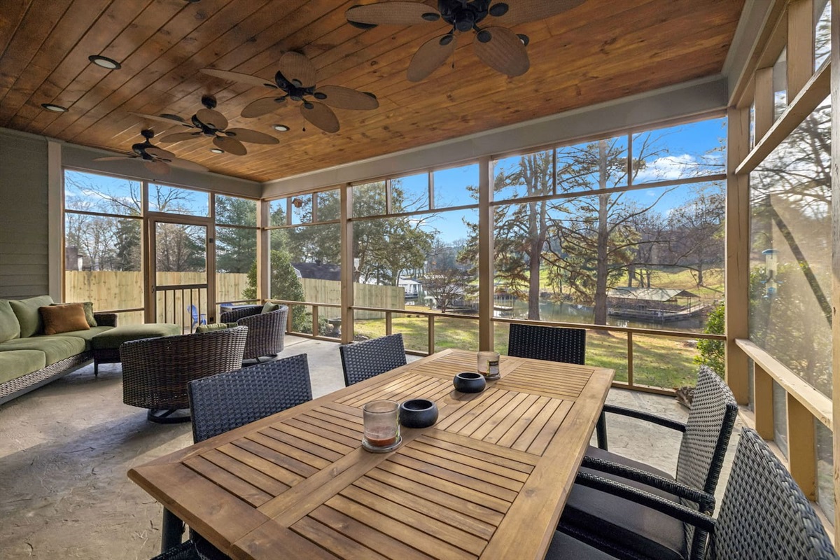 Another view of that "outdoor experience" with a gorgeous view of the cove