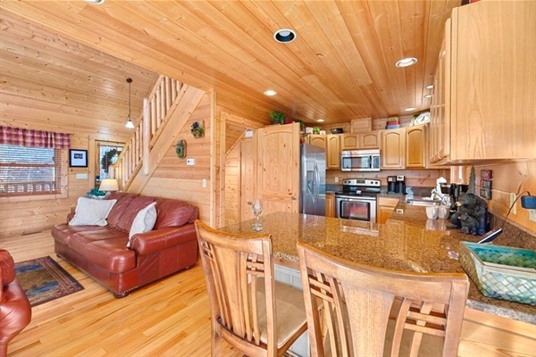 Kitchen with stainless steel appliances