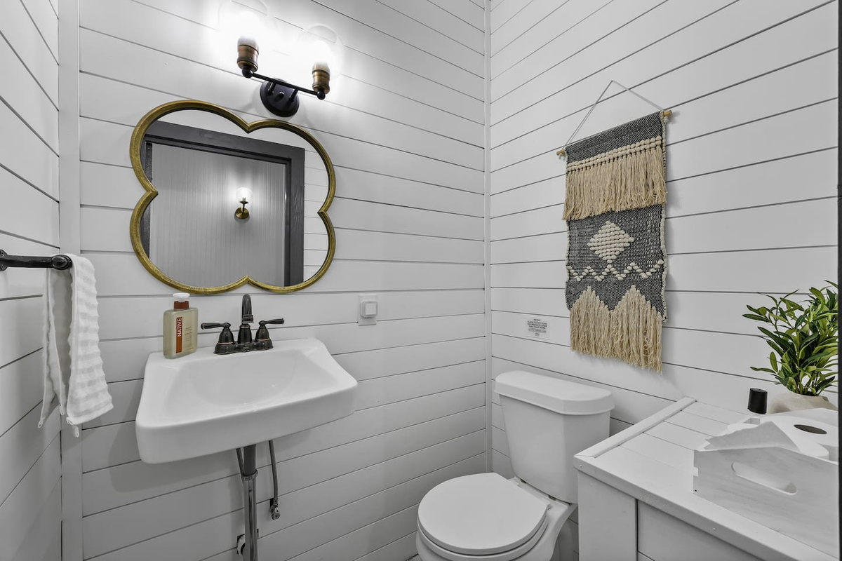 Downstairs half bath for a quick pit stop.