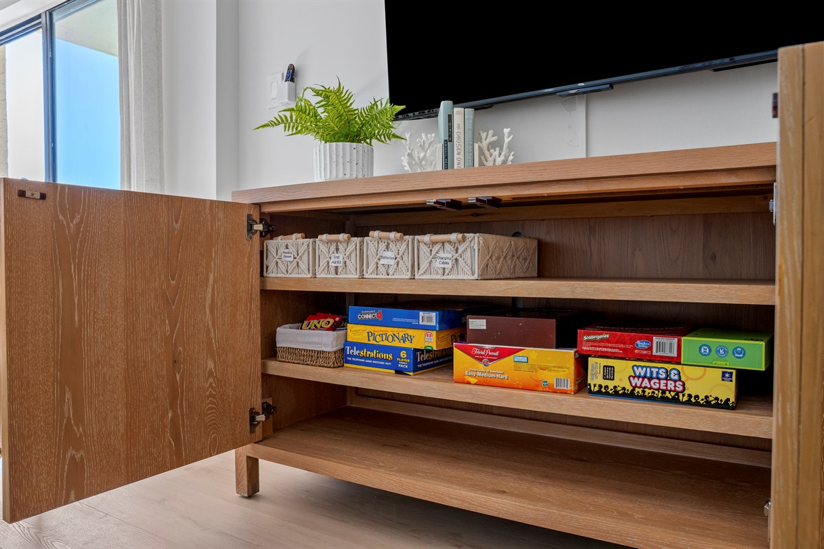 Enjoy laid-back nights with a full lineup of classic board game favorites, perfect for fun-filled gatherings.