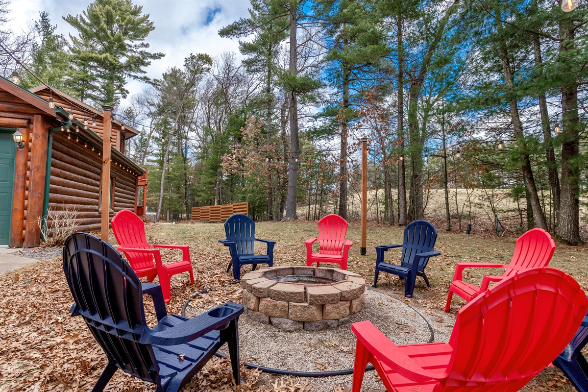 Fire-pit area with a starter pack of wood is provided during your stay.
