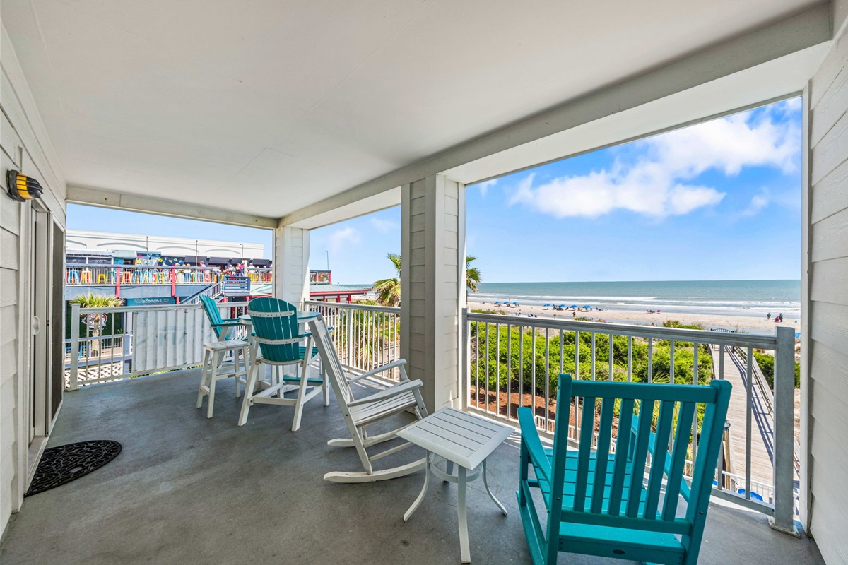 Beachfront balcony | Sea Gull | 201 Oceanview | 1116 Ocean Blvd, Isle of Palms, SC | IOP Escapes