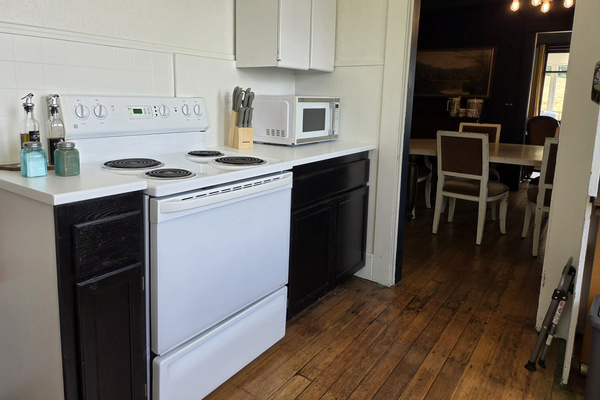 Kitchen and entrance to dining room