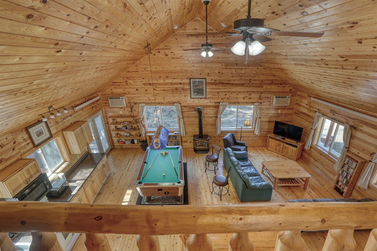 View to living area from loft