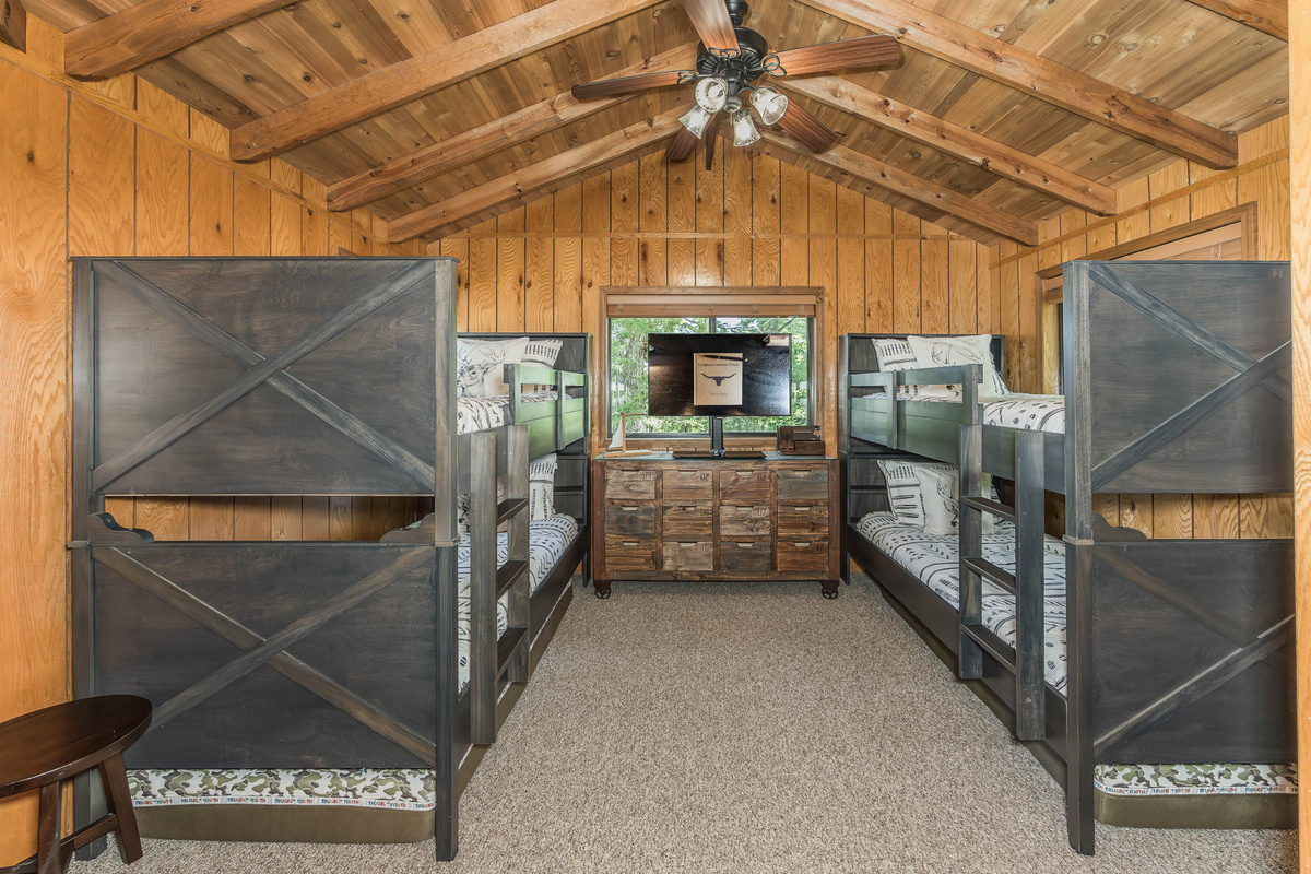 Two sets of bunk beds