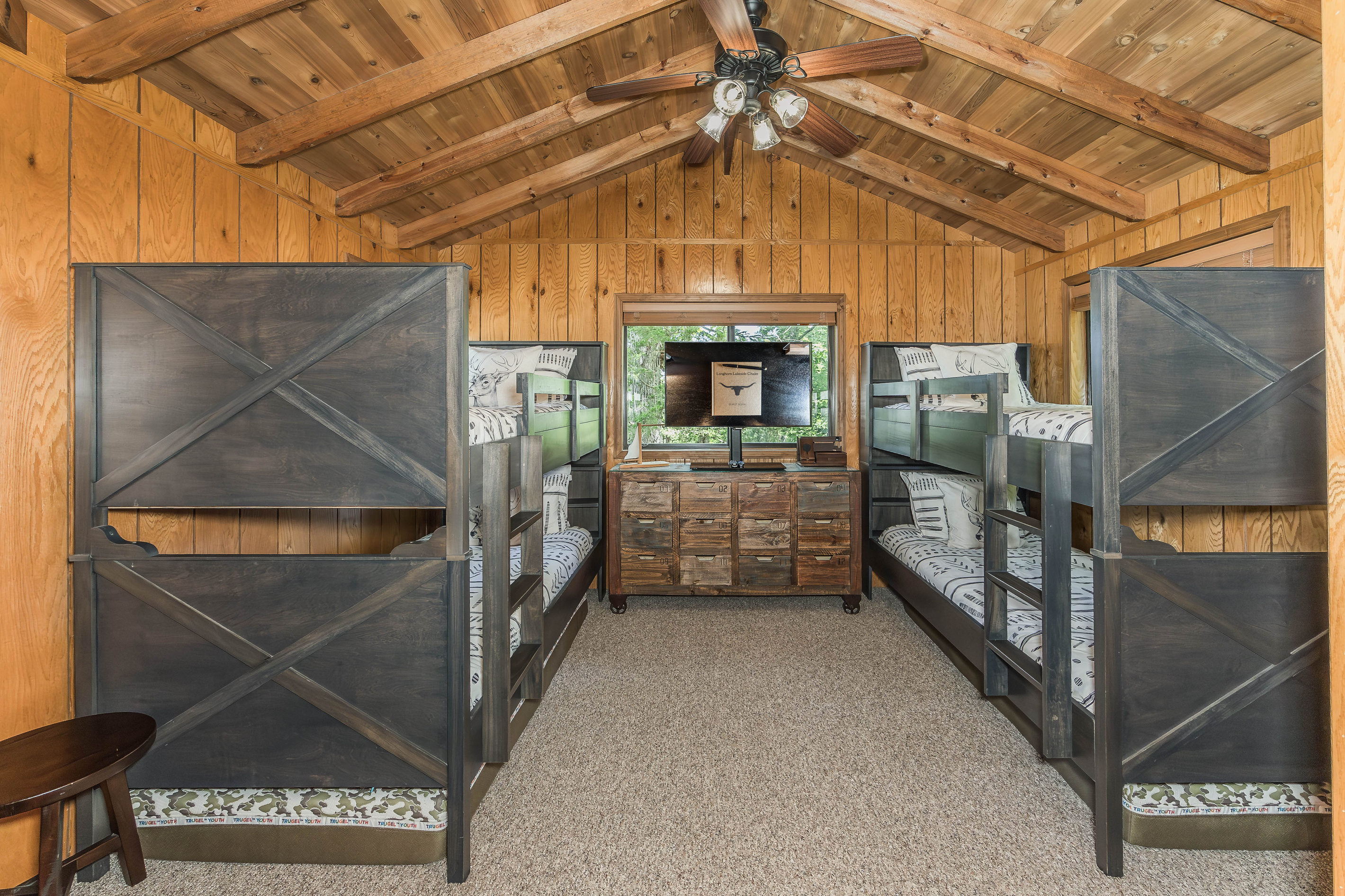 Two sets of bunk beds