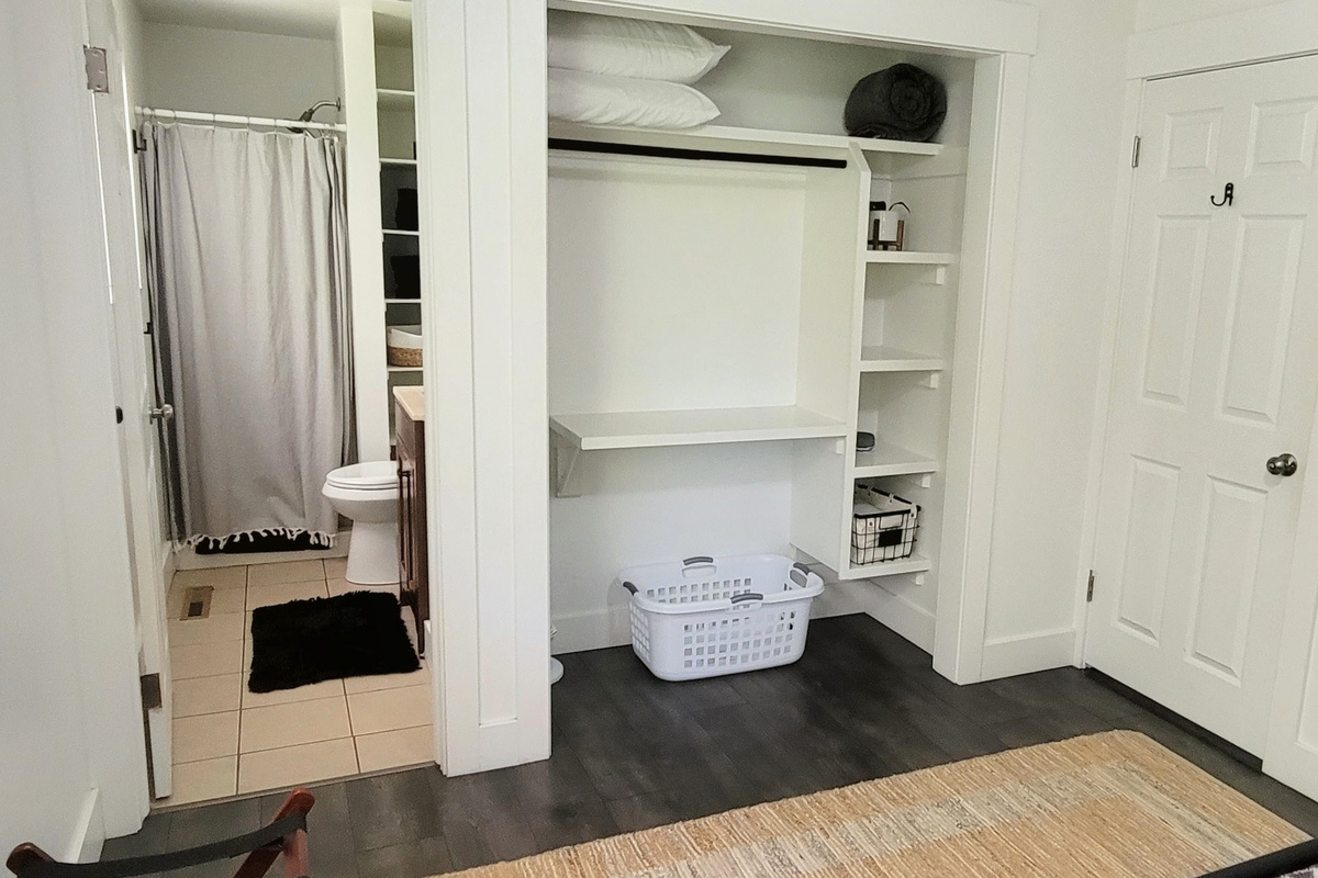 Master bedroom with attached bathroom