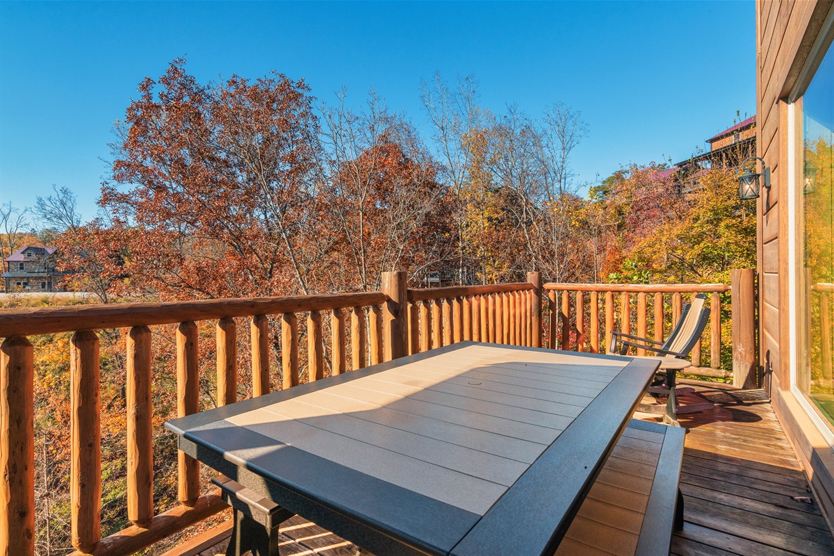 1st floor porch/balcony with plenty of seating and views