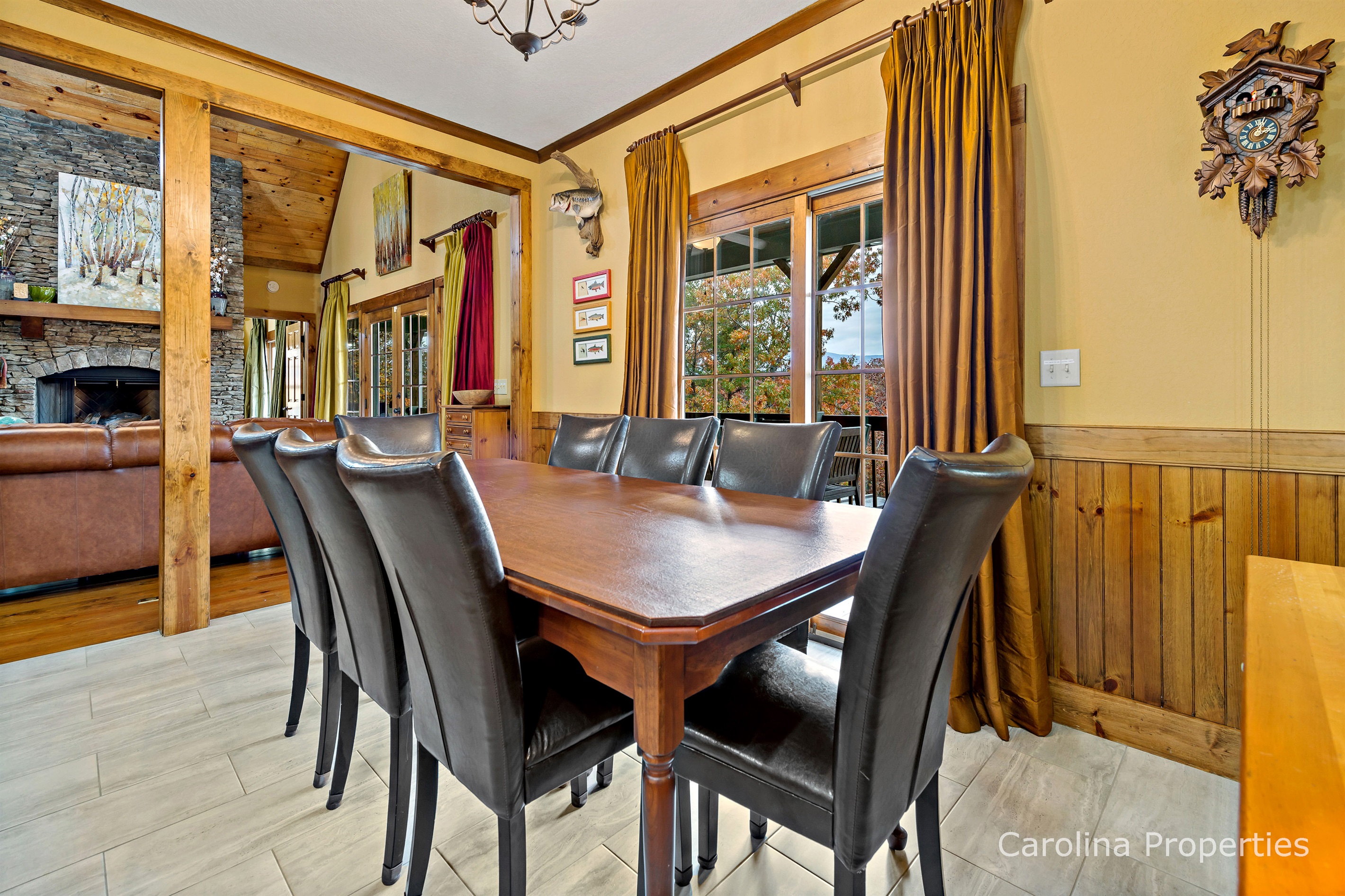 Dining table with seating for 8