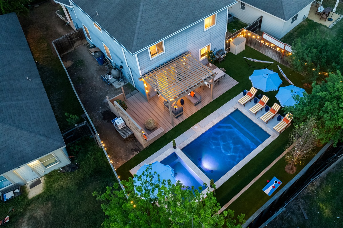 Fun in the Sun. Waterfall style luxury pool & spa