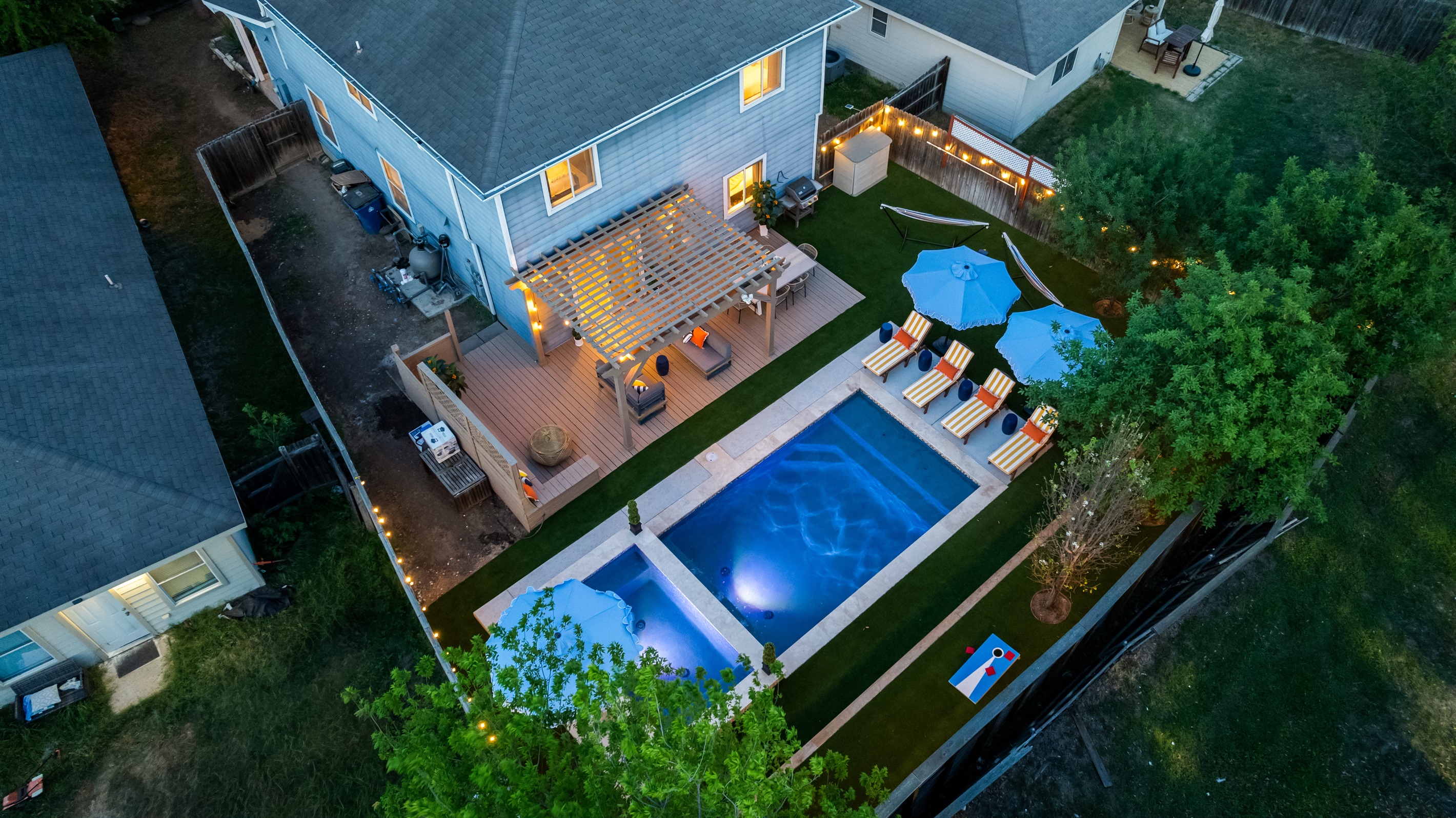 Fun in the Sun. Waterfall style luxury pool & spa