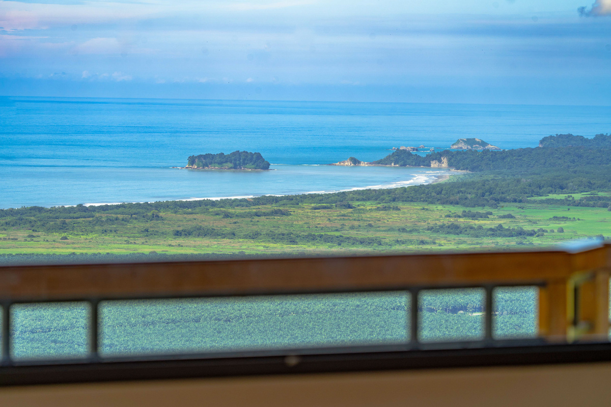 Panoramic ocean and island views from the villa terrace