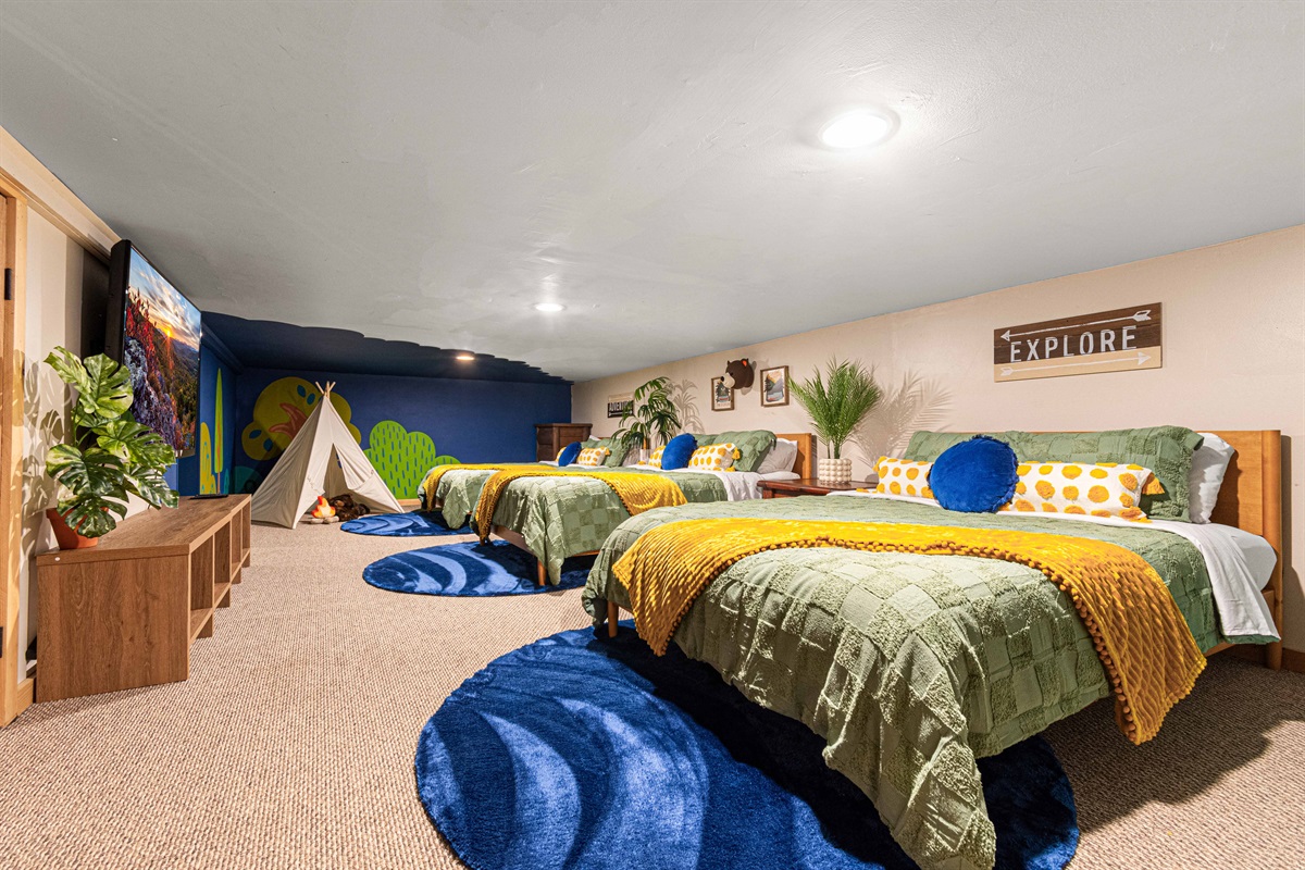 Adventure Awaits: Kids will love this fun and playful bedroom with its own teepee play area.