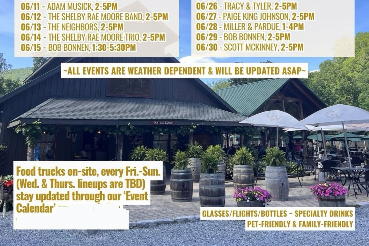 Grandfather Vineyard & Winery is the perfect place to chill nearby! Events Calendar with Live Music & Food Trucks too!