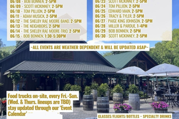 Grandfather Vineyard & Winery is the perfect place to chill nearby! Events Calendar with Live Music & Food Trucks too!