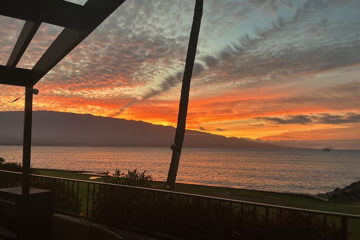 Sunrise over Haleakalā from the lanai