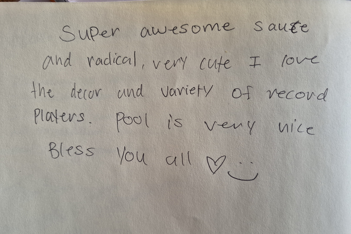 Guest's thoughtful reviews during their stay