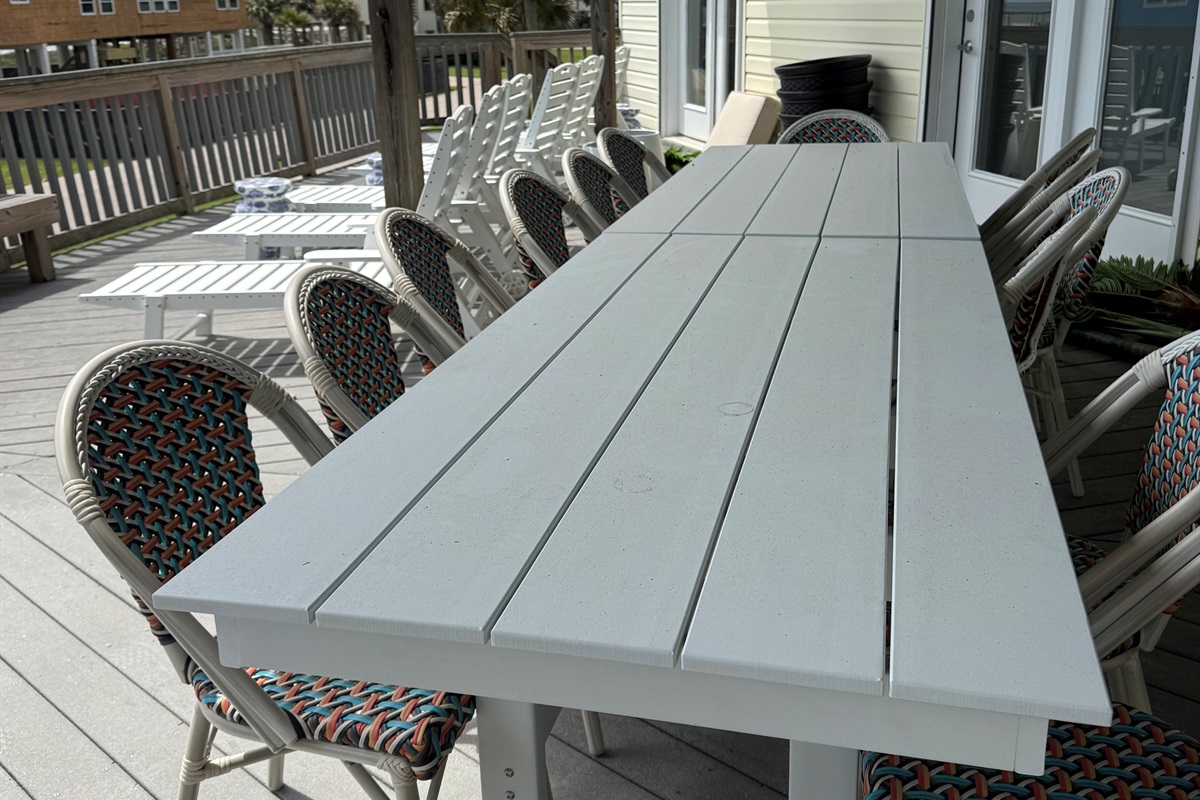 Our nephew and nieces built the patio furniture. Huge deck space for all!