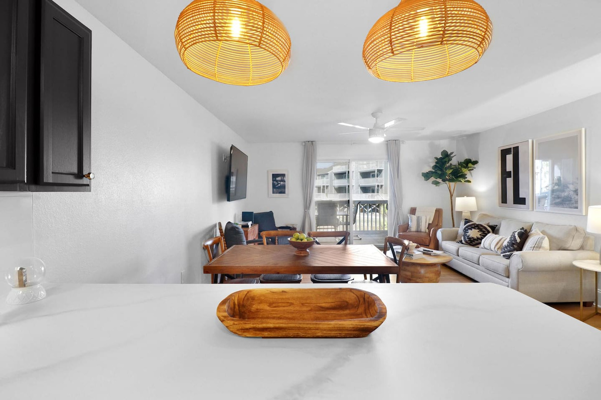 Spread out in the open living space &mdash; there's room for six here and nobody's crowding anyone.