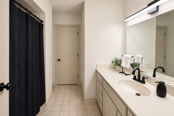 Full bathroom vanity with generous counter space.