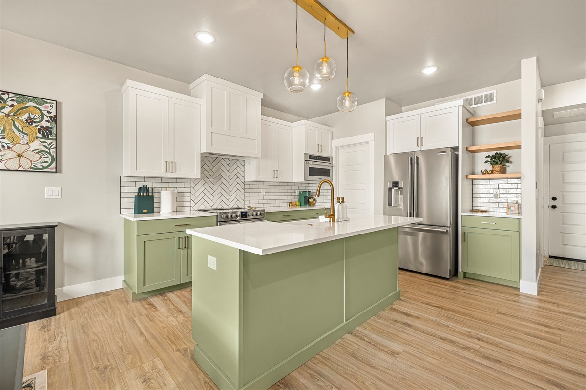 Spacious, modern kitchen.