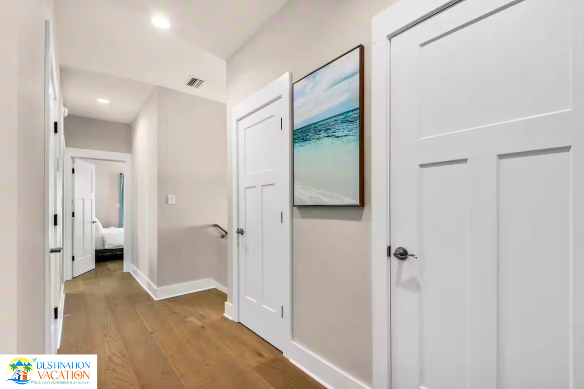 Bright hallway connects every comfortable space seamlessly.