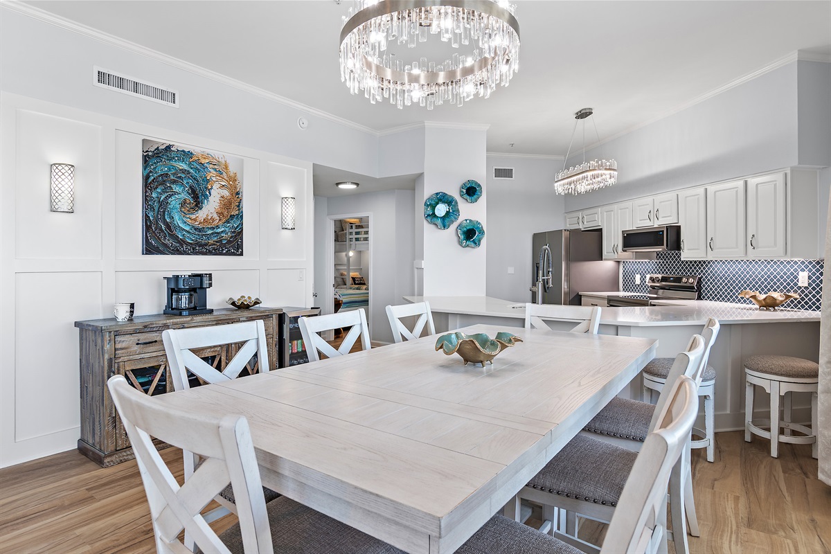 Dining table with seating for the whole family