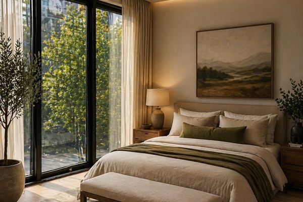 Bedroom with queen size bed