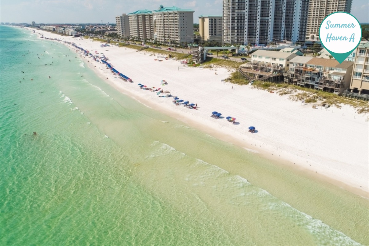 Welcome to SummerHaven A with Gulf Views Galore! This Charming, 3-Level, Beachfront Townhome with Private Beach Access comes Fully-Stocked with Beach Gear, Games, and More!