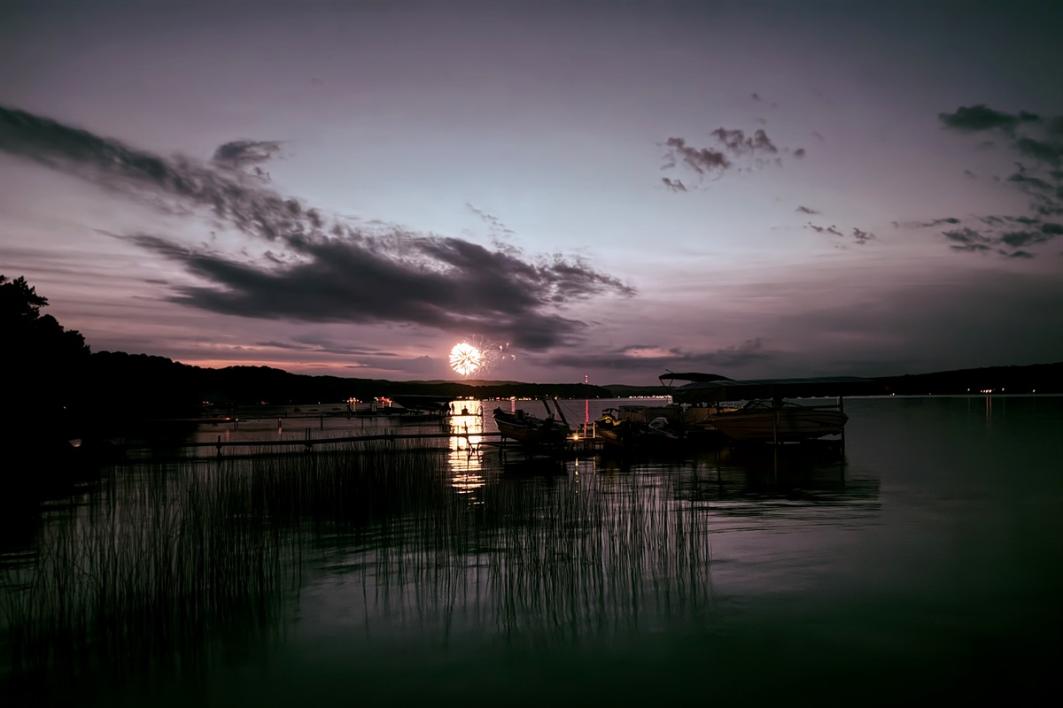 Fireworks on the lake for July Fourth