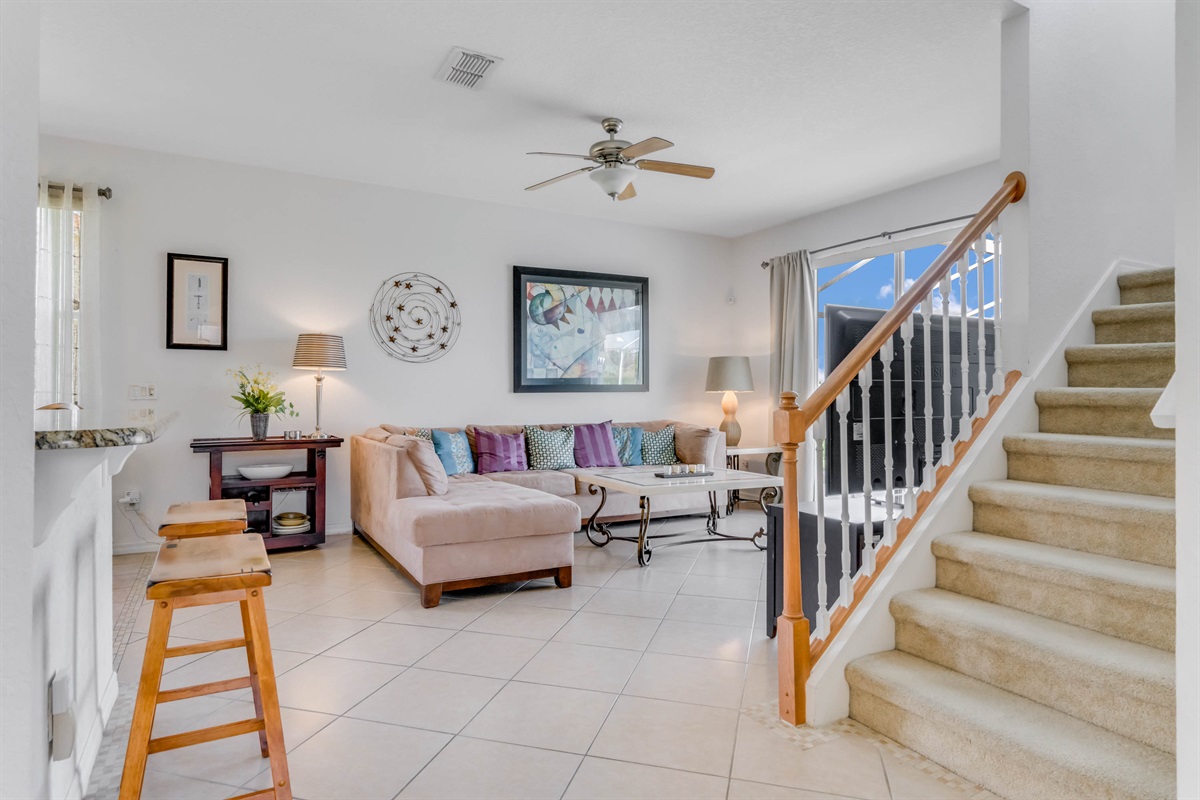 Open floor plans throughout the first floor give a spacious feel.