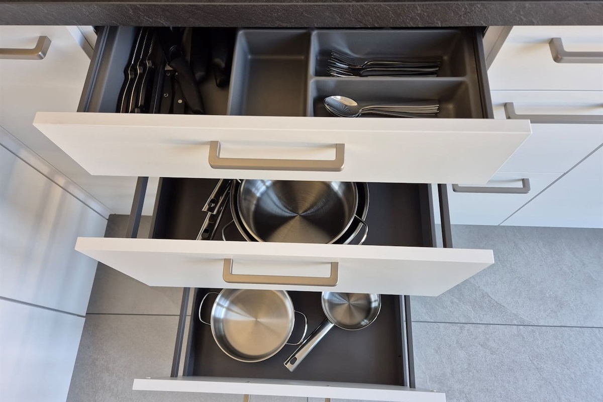 There are pans, cutlery and cooking utensils provided