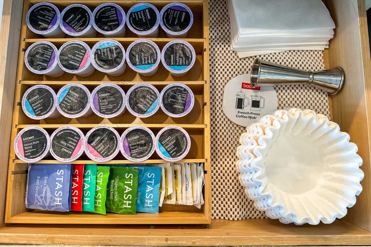 ...with the provided selection of complimentary teas and coffee!