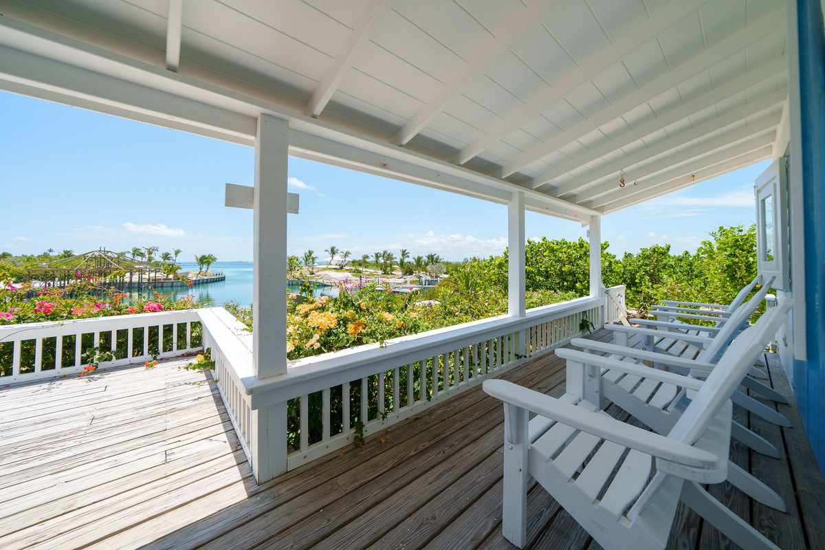 Sea Glass Found - Marina and Sea of Abaco Views from the shaded patio - perfect for morning coffee