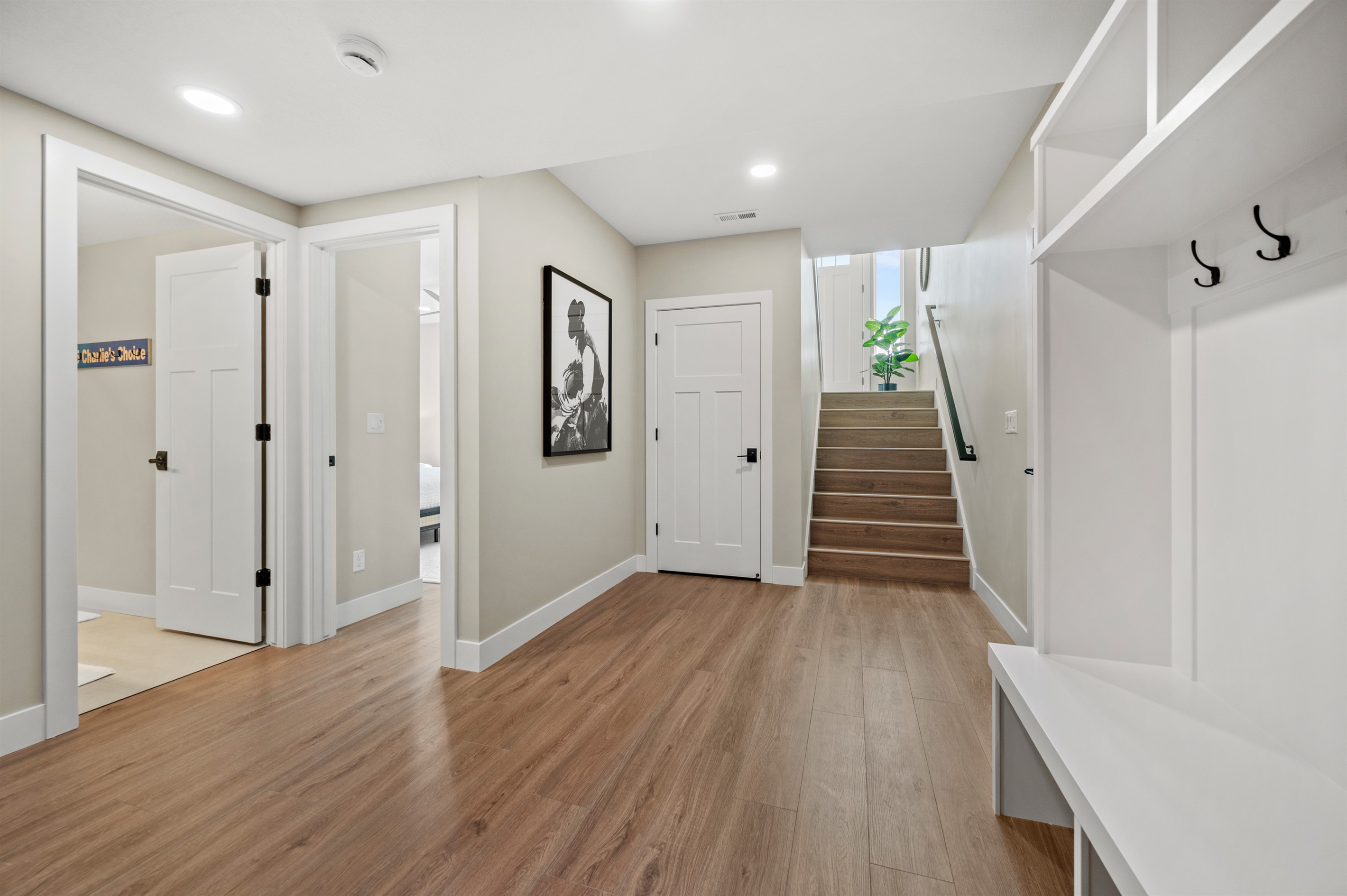 Bright and welcoming hallway connecting the home’s living spaces.