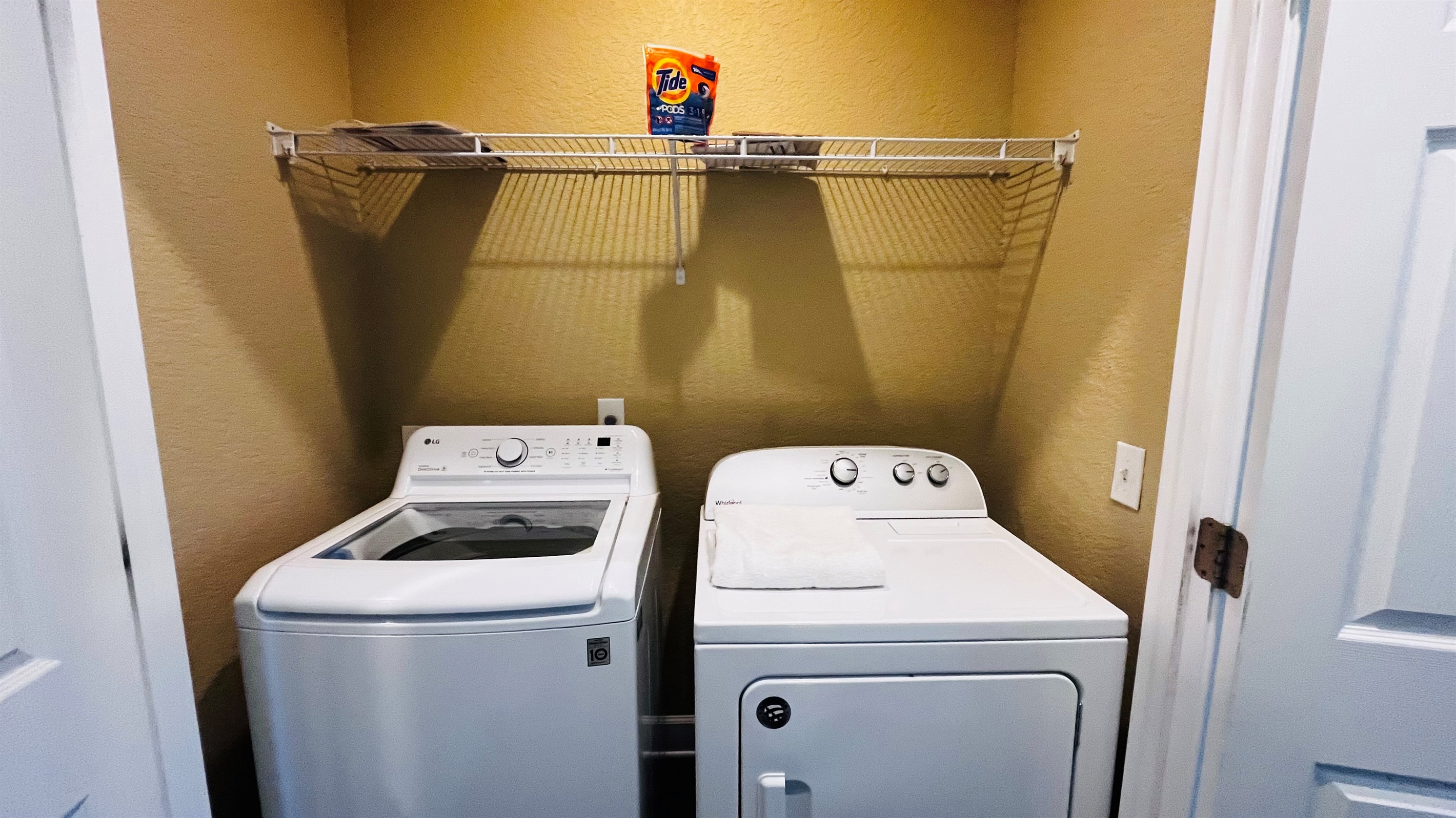 Laundry is right off first floor primary room.