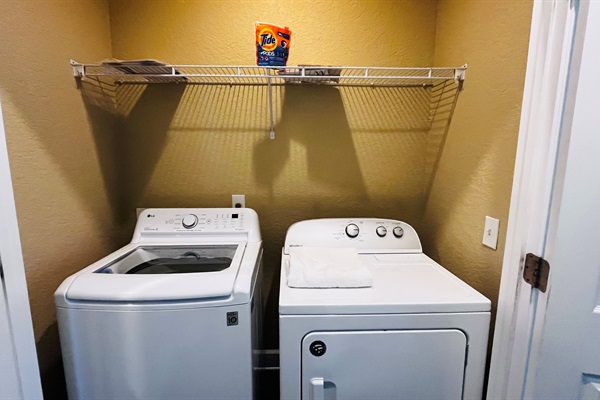 Laundry is right off first floor primary room.