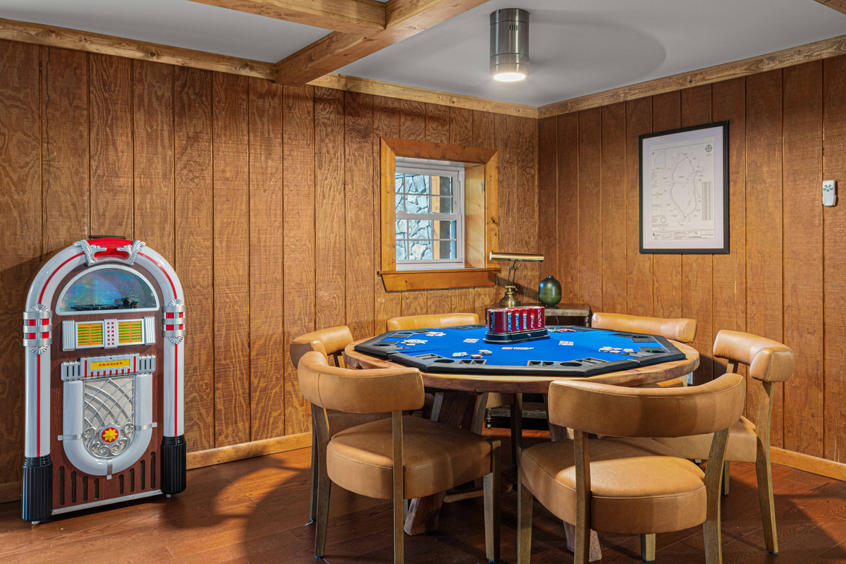 Game Room: Unleash your inner champion with poker nights and retro jukebox tunes!