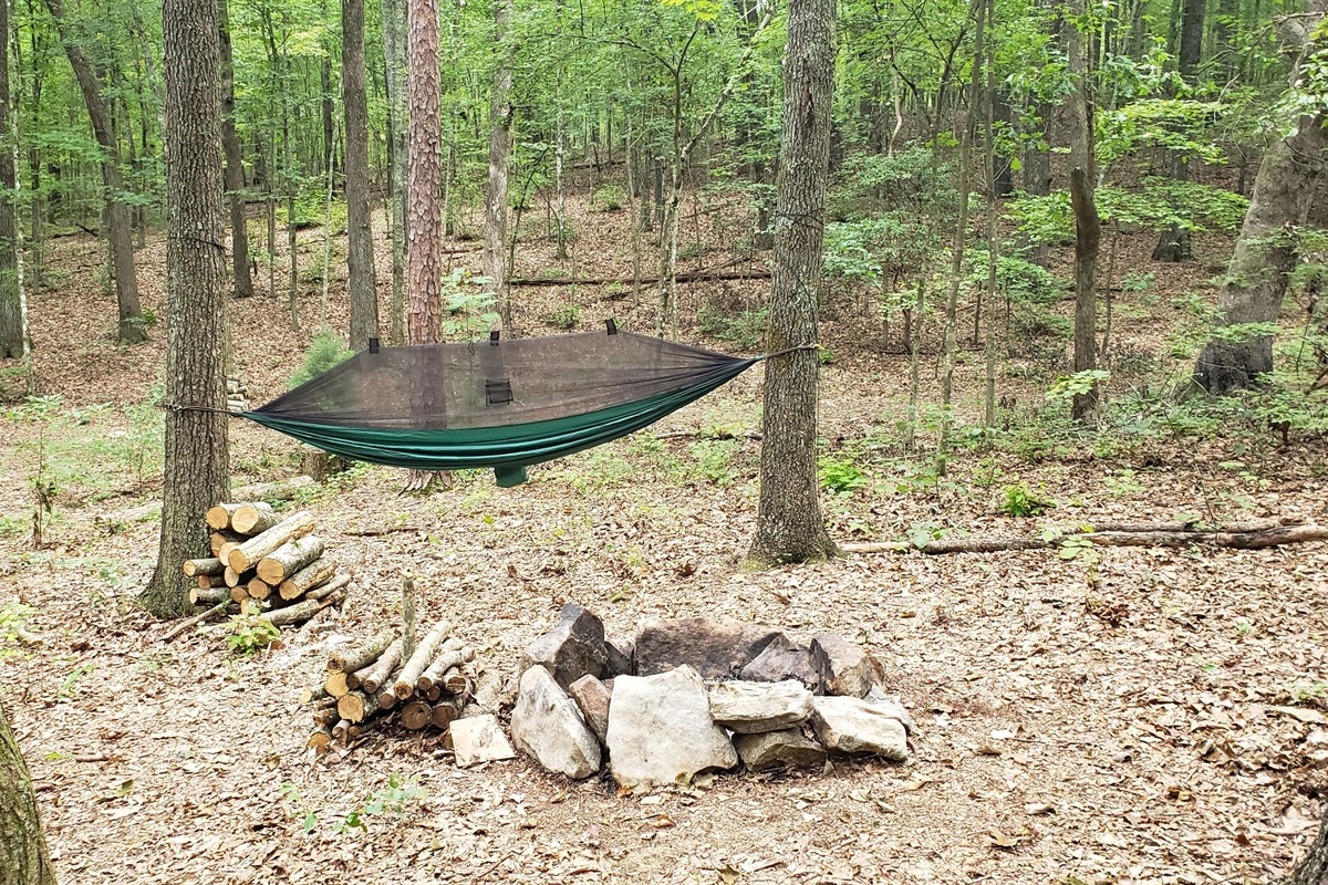 Hammock by fire