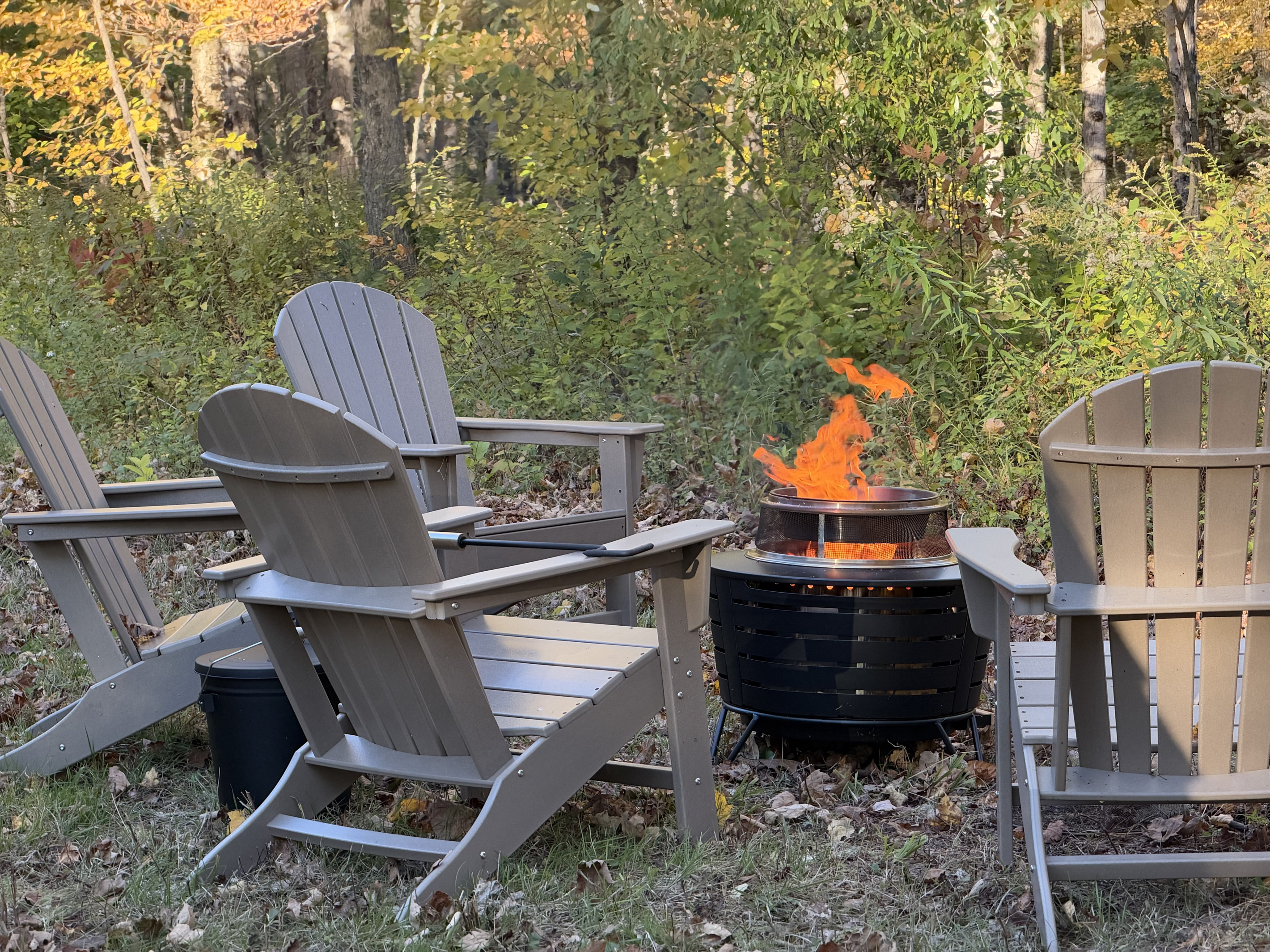 The firepit area by the sauna. 
