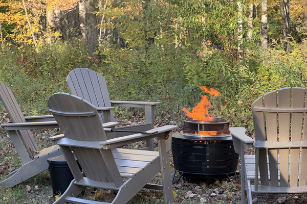 The firepit area by the sauna. 