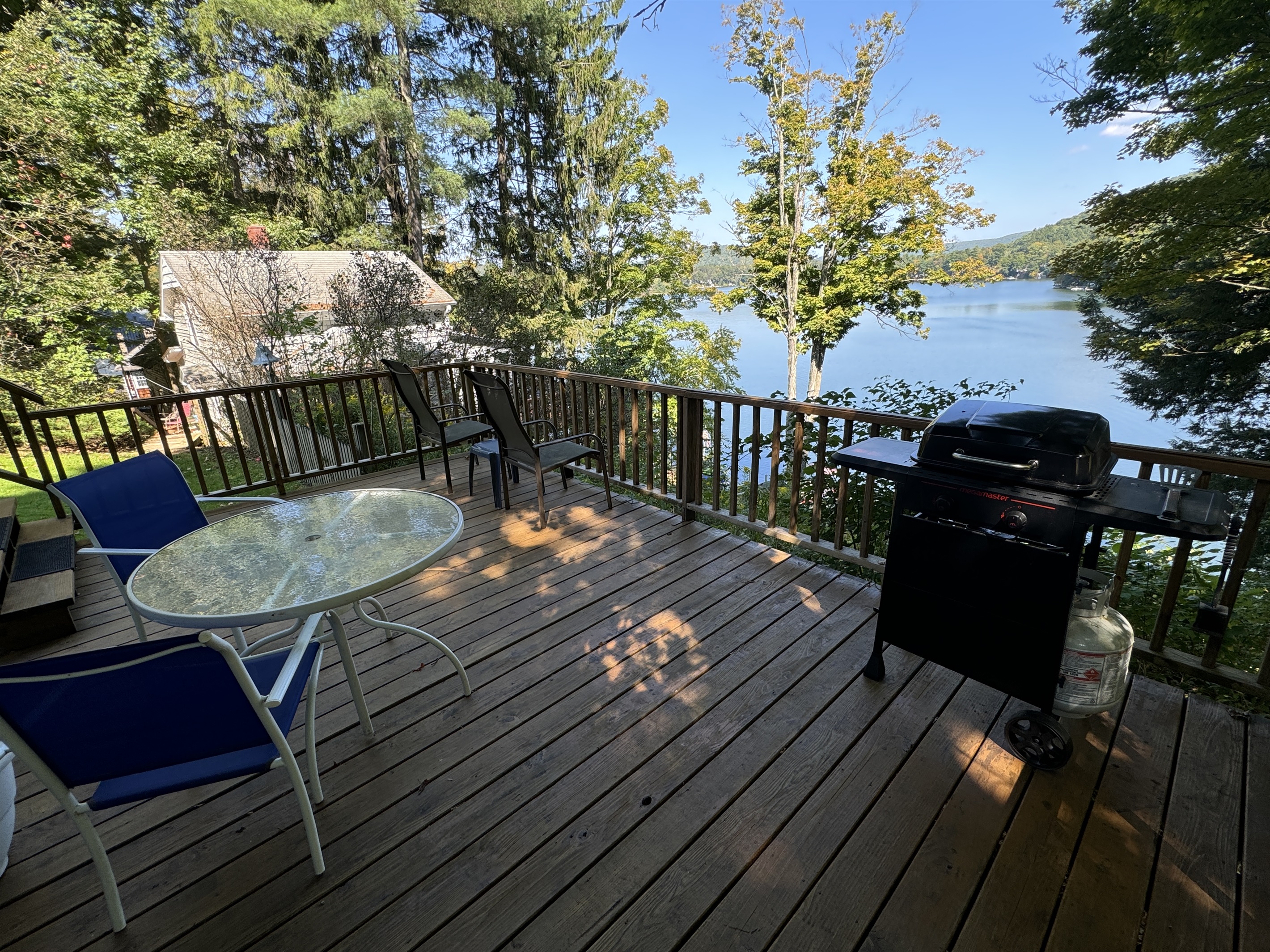 Lake view from the deck at Carr's Cottage